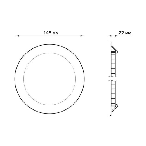 Светильник светодиодный Slim 9Вт 6500К IP20 750лм 220-240В ДВО круг бел. GAUSS 939111309