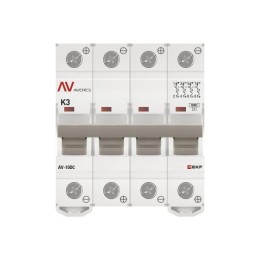 Выключатель автоматический модульный 4п K 3А 10кА AV-10 DC AVERES EKF mcb10-DC-4-03K-av