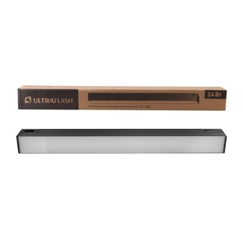 Светильник светодиодный офисный LPL-6008 600х55х55 24Вт 4000К LED черн. Ultraflash 15546