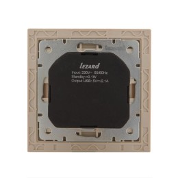 Розетка 1-м СП Rain 16А с заземл. + USB разъем крем. LEZARD 703-0303-181