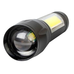 Фонарь аккумуляторный E1337 XPE + COB LED 3Вт 3 режима аккум. 3.7В черн. (бокс) Ultraflash 14269