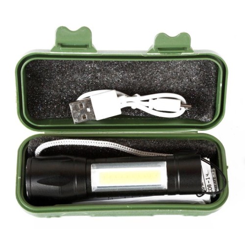 Фонарь аккумуляторный E1337 XPE + COB LED 3Вт 3 режима аккум. 3.7В черн. (бокс) Ultraflash 14269