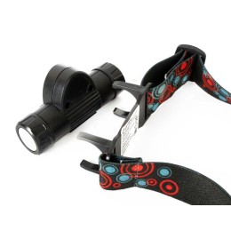 Фонарь аккумуляторный налобный E1340 XPE + COB LED 3Вт 2 режима аккум. 3.7В магнит диммир. черн. (бо