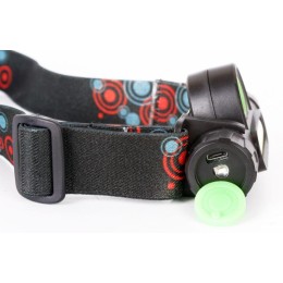 Фонарь аккумуляторный налобный E1340 XPE + COB LED 3Вт 2 режима аккум. 3.7В магнит диммир. черн. (бо