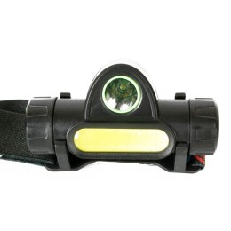 Фонарь аккумуляторный налобный E1340 XPE + COB LED 3Вт 2 режима аккум. 3.7В магнит диммир. черн. (бо