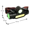 Фонарь аккумуляторный налобный E1340 XPE + COB LED 3Вт 2 режима аккум. 3.7В магнит диммир. черн. (бо