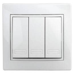 Выключатель 3-кл. СП Plano 10А IP20 1-106-01 250В бел. Intro Б0027605