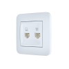 Розетка компьютерная+телефонная 2-м СП ASTI RJ45 + RJ11 в сборе бел. LEZARD 7081-0202-143