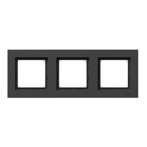 Рамка 3-м Эпика IP44 черн. пластик EKF UP1-FPB-03-44