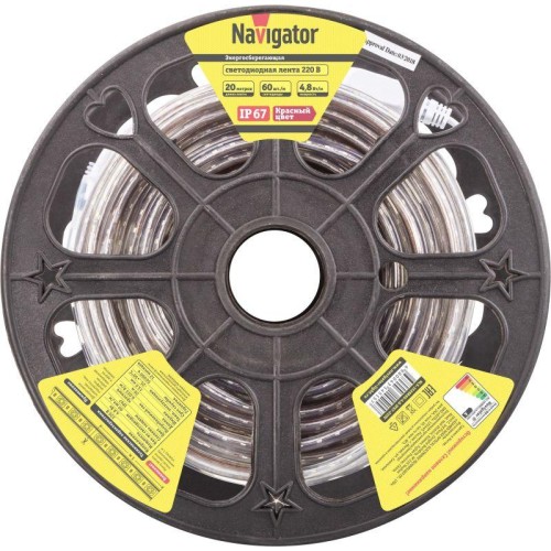 Лента светодиодная 14 515 NLS-3528R60-4.8-IP67-220V (уп.20м) Navigator 14515