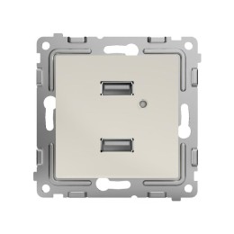 Розетка 2-м USB СП Pixel тип A+A 5В 1х2.1А 2х1.05А механизм беж. TOKOV ELECTRIC TKE-PX-2USB-C02