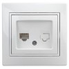 Розетка телефонная СП Plano 1-302-01 RJ11 IP20 бел. Intro Б0027619