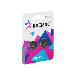 Элемент питания литиевый CR2016 2хBL (блист.2шт) КОСМОС KOC20162BL