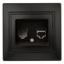 Розетка телефонная СП Plano 1-302-05 RJ11 IP20 антрацит Intro Б0044574
