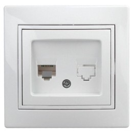 Розетка компьютерная СП Plano 1-303-01 RJ45 IP20 бел. Intro Б0027621
