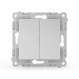 Переключатель проходной 2-кл. СП Pixel 10А IP20 механизм алюм. TOKOV ELECTRIC TKE-PX-P2-C03