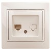 Розетка компьютерная СП Plano 1-303-02 RJ45 IP20 сл. кость Intro Б0027622