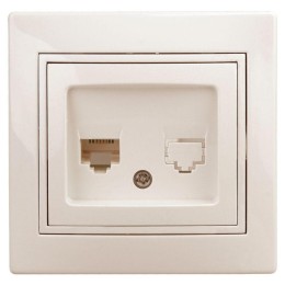 Розетка компьютерная СП Plano 1-303-02 RJ45 IP20 сл. кость Intro Б0027622