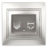 Розетка компьютерная СП Plano 1-303-03 RJ45 IP20 алюм. Intro Б0030086