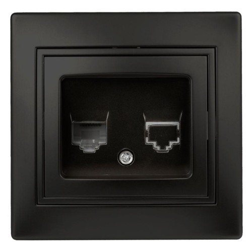 Розетка компьютерная СП Plano 1-303-05 RJ45 IP20 антрацит Intro Б0044575