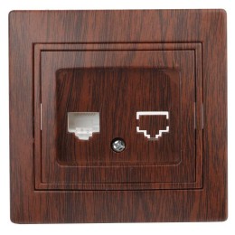 Розетка компьютерная СП Plano 1-303-10 RJ45 IP20 венге Intro Б0030088