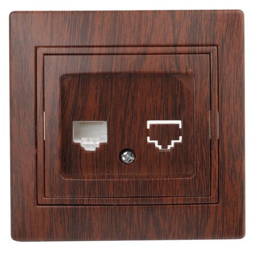 Розетка компьютерная СП Plano 1-303-10 RJ45 IP20 венге Intro Б0030088