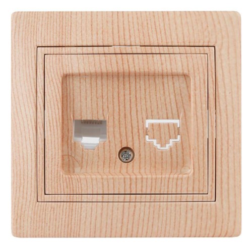 Розетка компьютерная СП Plano 1-303-11 RJ45 IP20 сосна Intro Б0030089