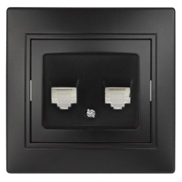 Розетка компьютерная 2-м СП Plano 1-304-05 RJ45 антрацит Intro Б0044576