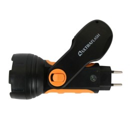 Фонарь аккумуляторный LED3816 9LED аккум. SLA 220В склад. вилка пластик. черн./желт. (кор.) Ultrafla