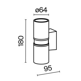 Светильник Bowery 2х50Вт GU10 IP54 бра настен. Maytoni O582WL-02BS