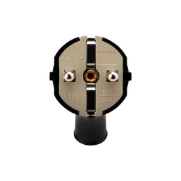 Вилка Евро угловая 16А с заземл. с кольцом черн. Rexant 11-8953