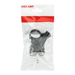 Вилка Евро угловая 16А с заземл. с кольцом черн. Rexant 11-8953