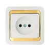 Розетка 1-м СП Mimoza 16А IP20 без заземл. бел./зол. Makel 12202