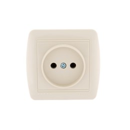 Розетка 1-м ОП Demet 16А IP20 без заземл. керамика крем. LEZARD 711-0300-121