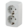 Розетка 2-м ОП Polo 3-204-01 16А IP20 250В 2х2P+E Schuko бел. Intro Б0036100