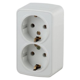 Розетка 2-м ОП Polo 3-204-01 16А IP20 250В 2х2P+E Schuko бел. Intro Б0036100