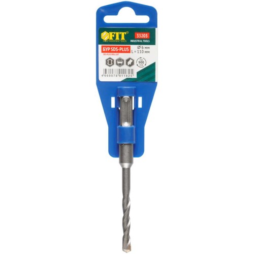 Бур по бетону SDS PLUS 6х110мм син. корпус FIT 33203