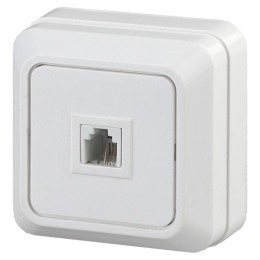 Розетка телефонная ОП Quadro 2-302-01 RJ11 IP20 бел. Intro Б0027661