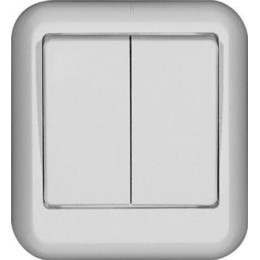 Выключатель 2-кл. ОП Прима 6А IP20 с монтаж. пластиной бел. (опт. упак.) SchE A56-029M-B