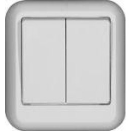 Выключатель 2-кл. ОП Прима 6А IP20 с монтаж. пластиной бел. (опт. упак.) SchE A56-029M-B