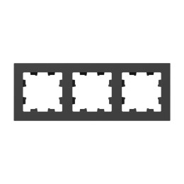 Рамка 3-м Эпика черн. пластик EKF UP1-FPB-03