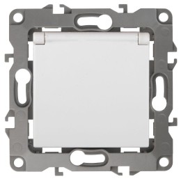 Розетка 1-м СП Эра12 12-2003-01 16А IP20 250В 2P+E Schuko защ. шторки защ. крышка без лапок механизм