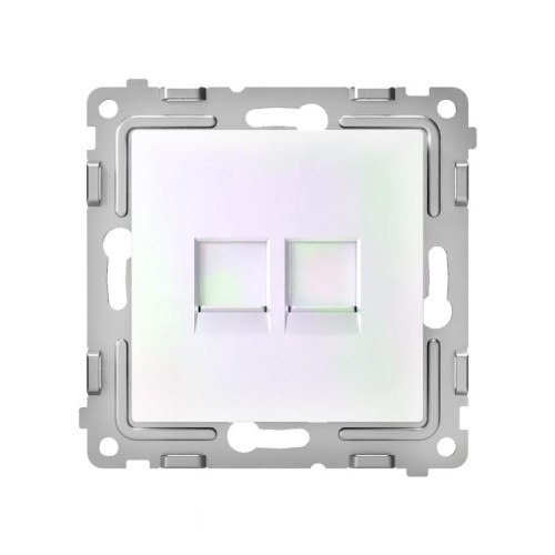 Розетка компьютерная 2-м СП Pixel RJ45 кат.5E механизм перламутр. TOKOV ELECTRIC TKE-PX-RC2-C04