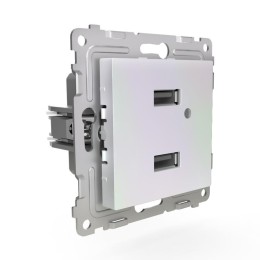 Розетка 2-м USB СП Pixel тип A+A 5В 1х2.1А 2х1.05А механизм перламутр. TOKOV ELECTRIC TKE-PX-2USB-C0