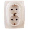 Розетка 2-м СП Эра12 12-2006-02 16А IP20 250В 2х2P+E Schuko без лапок сл. кость Эра Б0038809