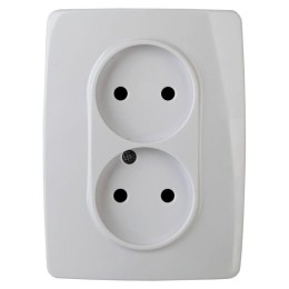 Розетка 2-м СП Эра12 12-2007-01 16А IP20 250В 2х2P без лапок бел. Эра Б0038810