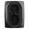 Розетка 2-м СП Эра12 12-2108-05 16А IP20 250В 2х2P+E Schuko защ. шторки антрацит Эра Б0036446