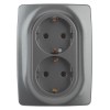 Розетка 2-м СП Эра12 12-2108-12 16А IP20 250В 2х2P+E Schuko защ. шторки графит Эра Б0036448
