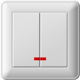 Выключатель 2-кл. СП W59 16А IP20 с подсветкой в сборе сл. кость SchE VS516-251-28