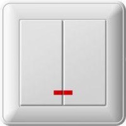 Выключатель 2-кл. СП W59 16А IP20 с подсветкой в сборе сл. кость SchE VS516-251-28